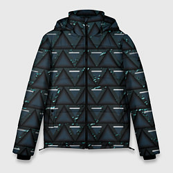 Куртка зимняя мужская Тёмно-зелёные треугольники, цвет: 3D-красный