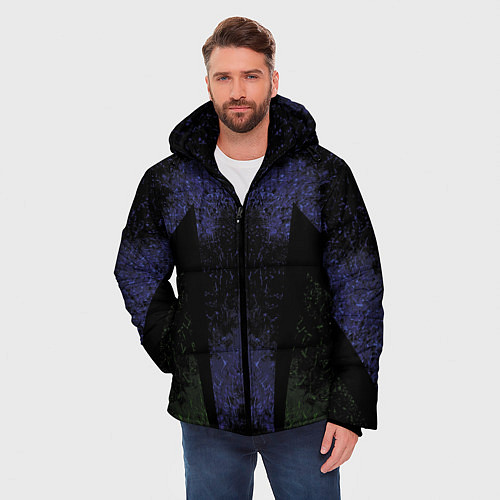 Мужская зимняя куртка Космические узоры / 3D-Светло-серый – фото 3