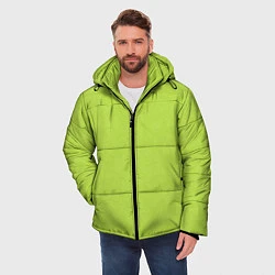Куртка зимняя мужская Текстурированный ярко зеленый салатовый, цвет: 3D-светло-серый — фото 2
