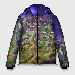 Куртка зимняя мужская Фортнайт карта, цвет: 3D-черный