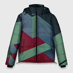 Куртка зимняя мужская Геометрическое наложение кубов и фигур, цвет: 3D-красный