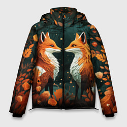Куртка зимняя мужская Две лисоньки в стиле Folk Art, цвет: 3D-светло-серый