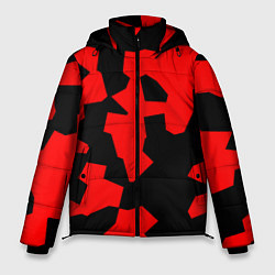 Куртка зимняя мужская Черно-красный авторский арт, цвет: 3D-черный