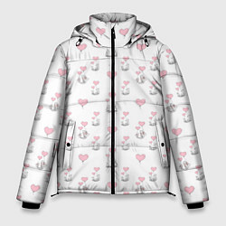 Куртка зимняя мужская Зверушки, родительская любовь, цвет: 3D-светло-серый