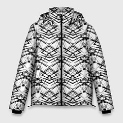 Мужская зимняя куртка Черно белый геометрический узор