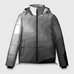 Куртка зимняя мужская Черно белые волны, цвет: 3D-красный