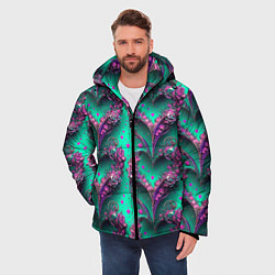 Куртка зимняя мужская Паттерн сердца из цветов, цвет: 3D-светло-серый — фото 2