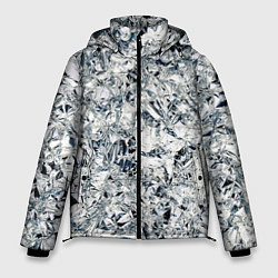 Куртка зимняя мужская Сверкающие кристаллы серебра, цвет: 3D-светло-серый