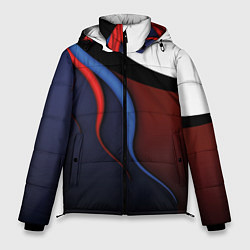 Куртка зимняя мужская Синие, красные и белые разводы, цвет: 3D-черный
