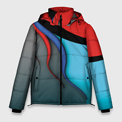 Куртка зимняя мужская Разноцветные ручейки, цвет: 3D-красный