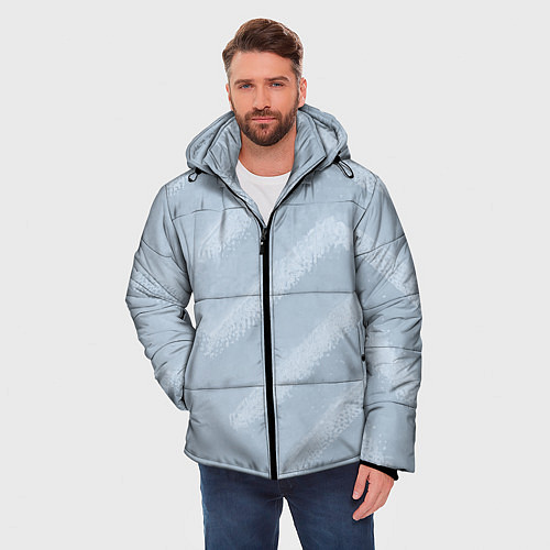 Мужская зимняя куртка Снежный узор / 3D-Черный – фото 3