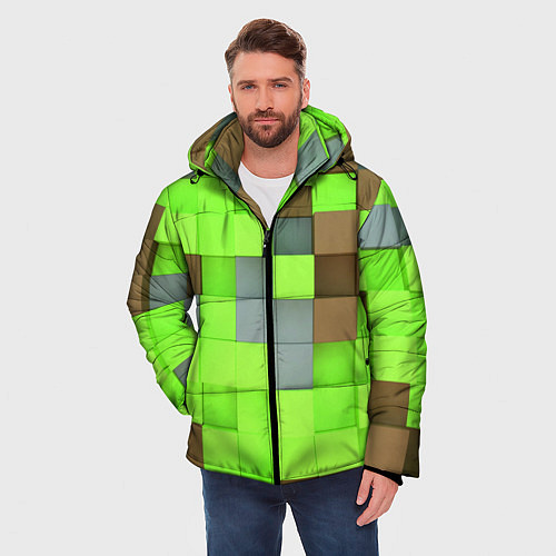 Мужская зимняя куртка Матвей майнкрафт / 3D-Черный – фото 3