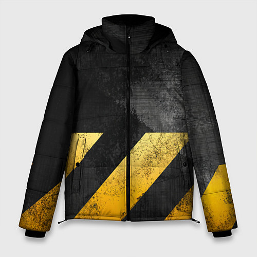 Мужская зимняя куртка Желтые предупреждающие полосы / 3D-Красный – фото 1