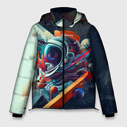 Куртка зимняя мужская Космос в стиле кубизма, цвет: 3D-черный