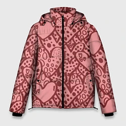 Куртка зимняя мужская Сердечный принт, цвет: 3D-черный