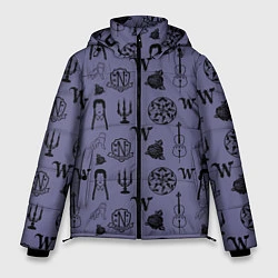 Куртка зимняя мужская Паттерн Уэнсдей, цвет: 3D-черный