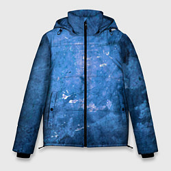 Куртка зимняя мужская Тёмно-синяя абстрактная стена льда, цвет: 3D-светло-серый