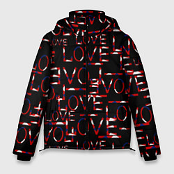 Куртка зимняя мужская Love паттерн, цвет: 3D-черный