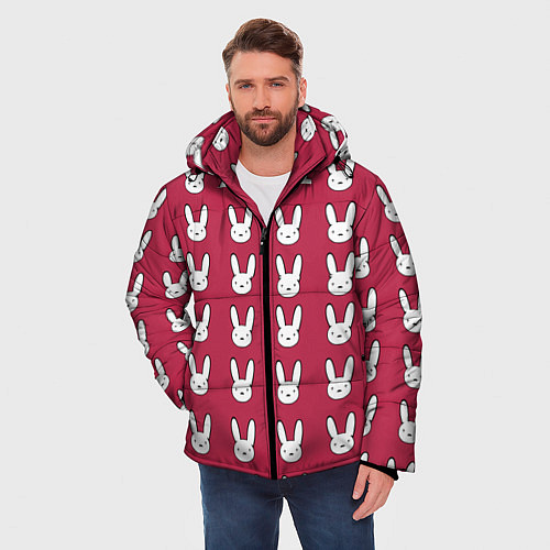 Мужская зимняя куртка Bunny Pattern red / 3D-Черный – фото 3
