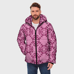 Куртка зимняя мужская Розовая витиеватая загогулина, цвет: 3D-светло-серый — фото 2