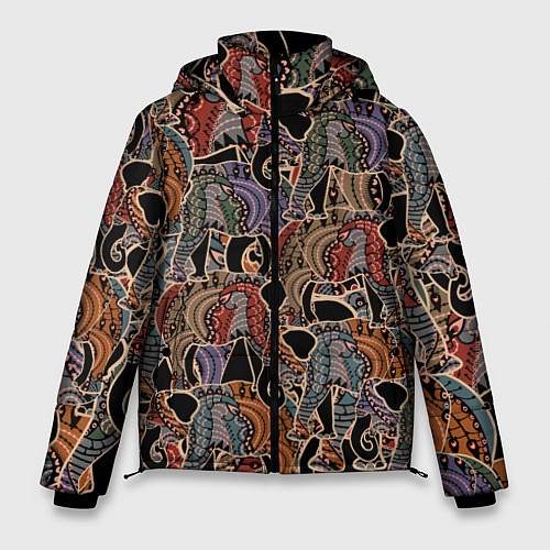 Мужская зимняя куртка Камуфляж из слона / 3D-Красный – фото 1