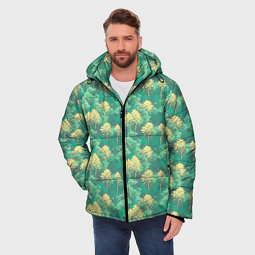 Мужская зимняя куртка Камуфляж деревья двуцветный / 3D-Черный – фото 3