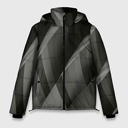 Куртка зимняя мужская Абстрактные серые острые металлические листы, цвет: 3D-светло-серый