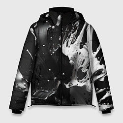 Куртка зимняя мужская Брызги красок - белая и черная, цвет: 3D-черный