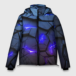Куртка зимняя мужская Светящаяся синяя лава, цвет: 3D-черный