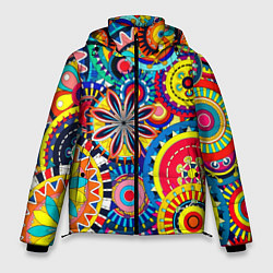 Куртка зимняя мужская Психоделика калейдоскоп, цвет: 3D-черный