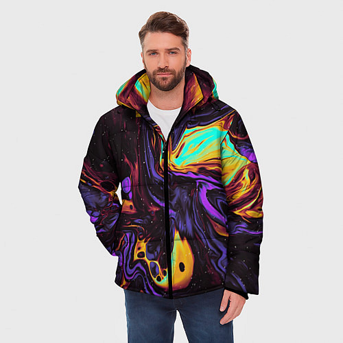 Мужская зимняя куртка Космический всплеск / 3D-Черный – фото 3