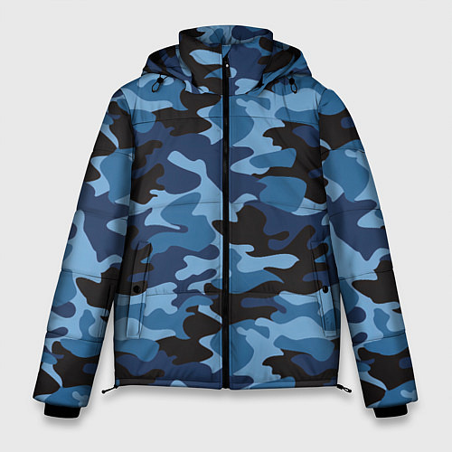 Мужская зимняя куртка Сине-черный камуфляж / 3D-Красный – фото 1