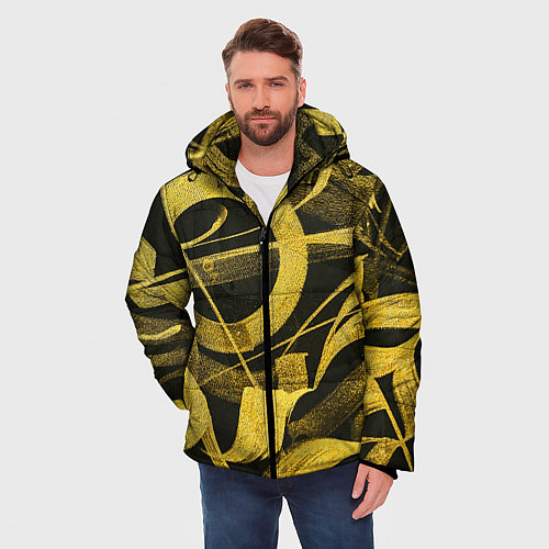 Мужская зимняя куртка Gold Calligraphic / 3D-Черный – фото 3