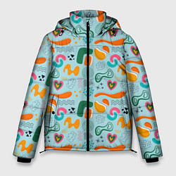 Куртка зимняя мужская Geometric pattern, цвет: 3D-черный