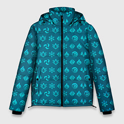 Куртка зимняя мужская Паттерн элементали под крио, цвет: 3D-светло-серый