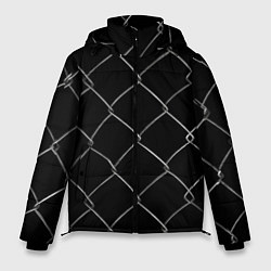 Куртка зимняя мужская Плетеный забор, цвет: 3D-черный