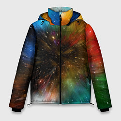 Куртка зимняя мужская Бескрайний космос - неон, цвет: 3D-светло-серый