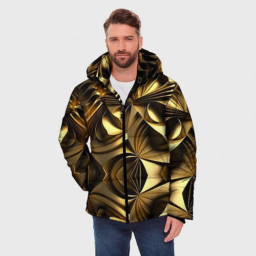Мужская зимняя куртка Золотой калейдоскоп / 3D-Черный – фото 3
