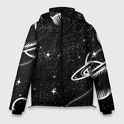 Куртка зимняя мужская Черно-белый Сатурн, цвет: 3D-черный