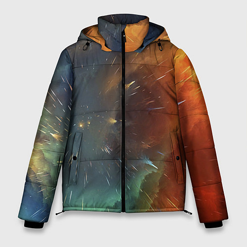 Мужская зимняя куртка Космический снегопад / 3D-Красный – фото 1