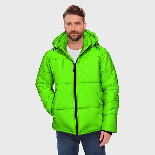 Мужская зимняя куртка Кислотный зеленый / 3D-Черный – фото 3