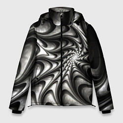 Куртка зимняя мужская Abstract fractal grey, цвет: 3D-красный