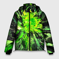 Куртка зимняя мужская Fractal green explosion, цвет: 3D-светло-серый