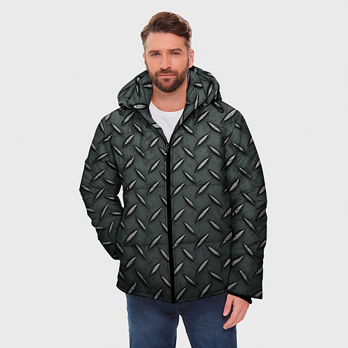 Мужская зимняя куртка Металлический человек / 3D-Черный – фото 3