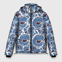 Куртка зимняя мужская Абстракция слива ягода, цвет: 3D-светло-серый