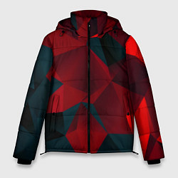 Мужская зимняя куртка Битва кубов красный и черный