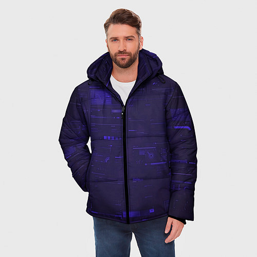 Мужская зимняя куртка Киберпанк изнутри / 3D-Черный – фото 3