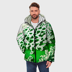 Куртка зимняя мужская Узор зелени-арт, цвет: 3D-черный — фото 2