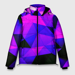 Куртка зимняя мужская Неоновые треугольники, цвет: 3D-красный