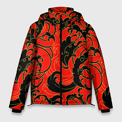 Куртка зимняя мужская Plant tattoo - irezumi, цвет: 3D-красный
